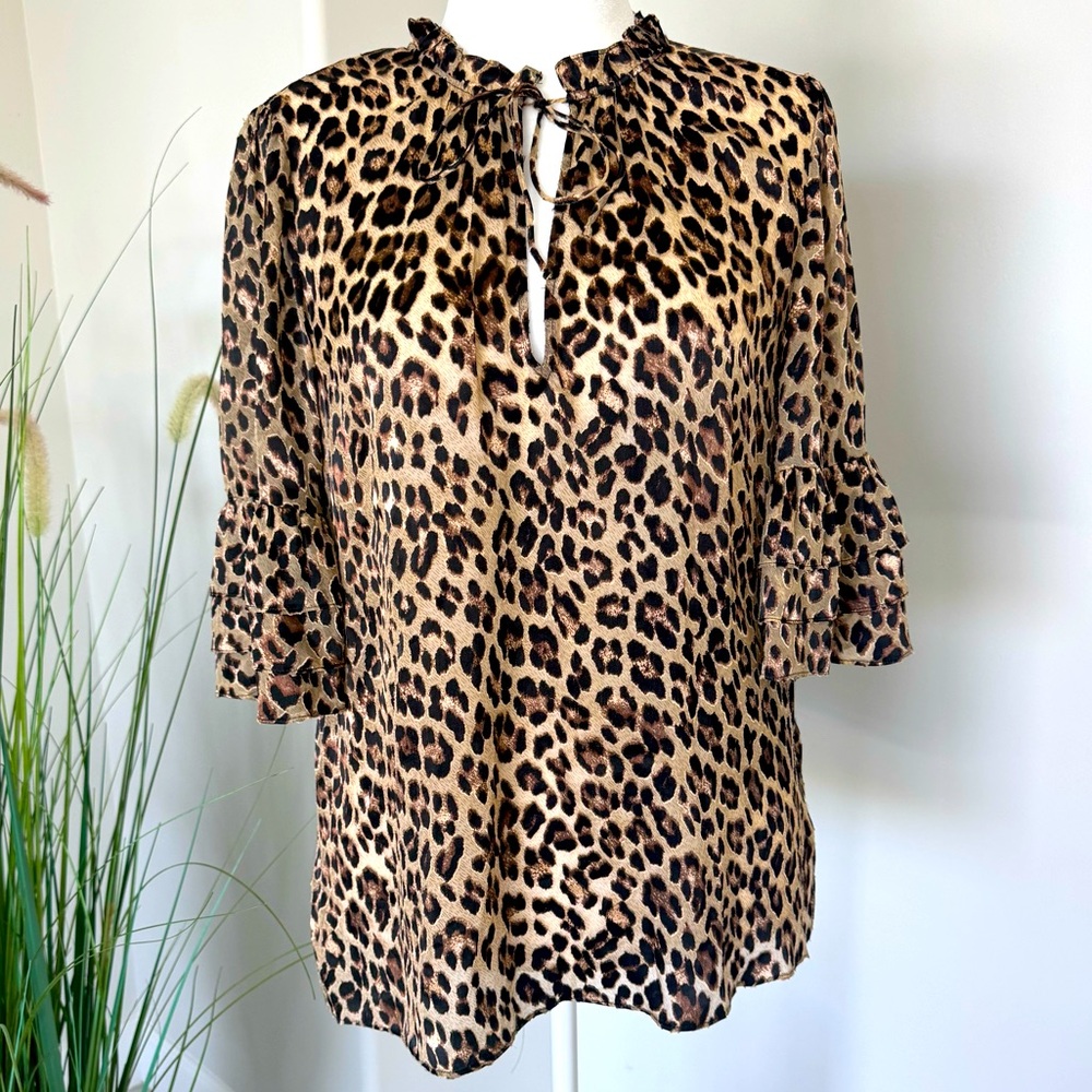 Alice & Olivia Leopard Print Women's Top size XL